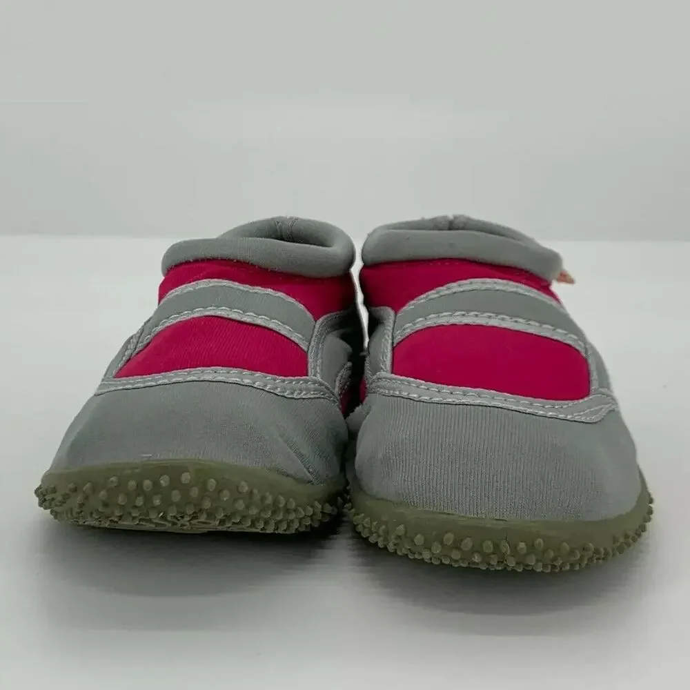 Frisky Girls Outdoors Water Shoes Drawstring Pink Gray Sz 12